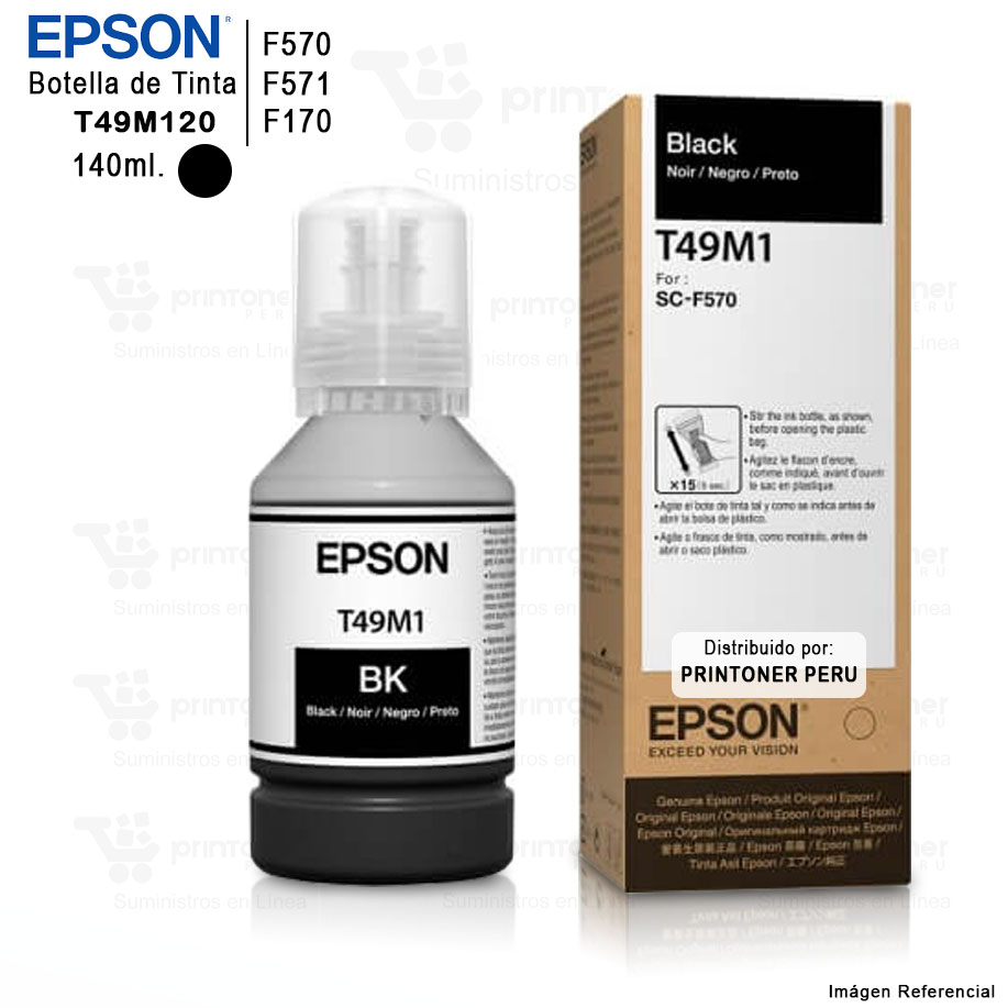 TINTA EPSON T49M120 T49M NEGRO sc-f570, f571, f170 - Printoner Perú