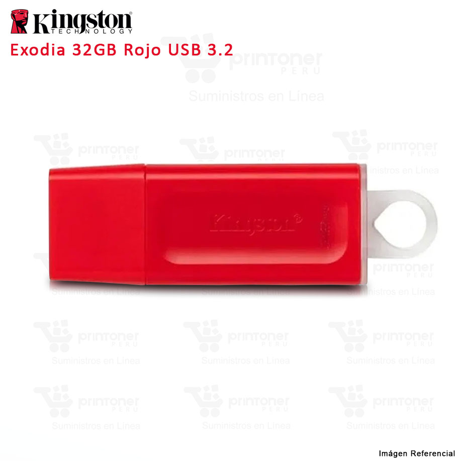 USB KINGSTON 32GB EXODIA KC-U2G32-7GB ROJO - PRINTONER PERU SUMINISTROS EN LINEA